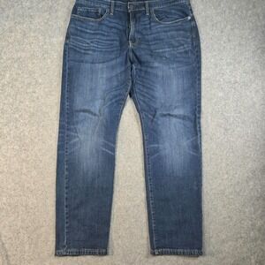 Lucky Brand‎ Jeans Mens 38x32 121 Slim Straight Blue Mid Rise Dark Wash Denim